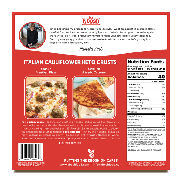 Kbosh Keto Pizza Crust- Italian Cauliflower - 5