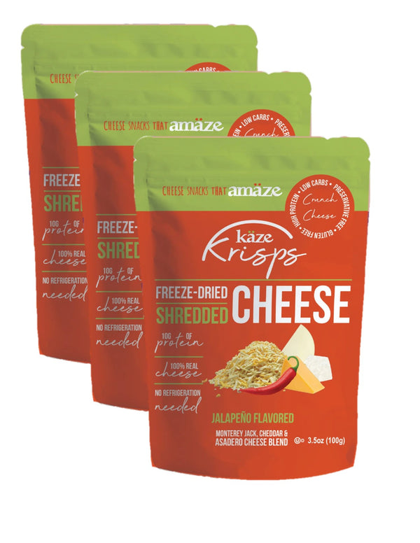 Kaze Krisps- Jalapeno- Freeze Dried Shredded Cheese - 6
