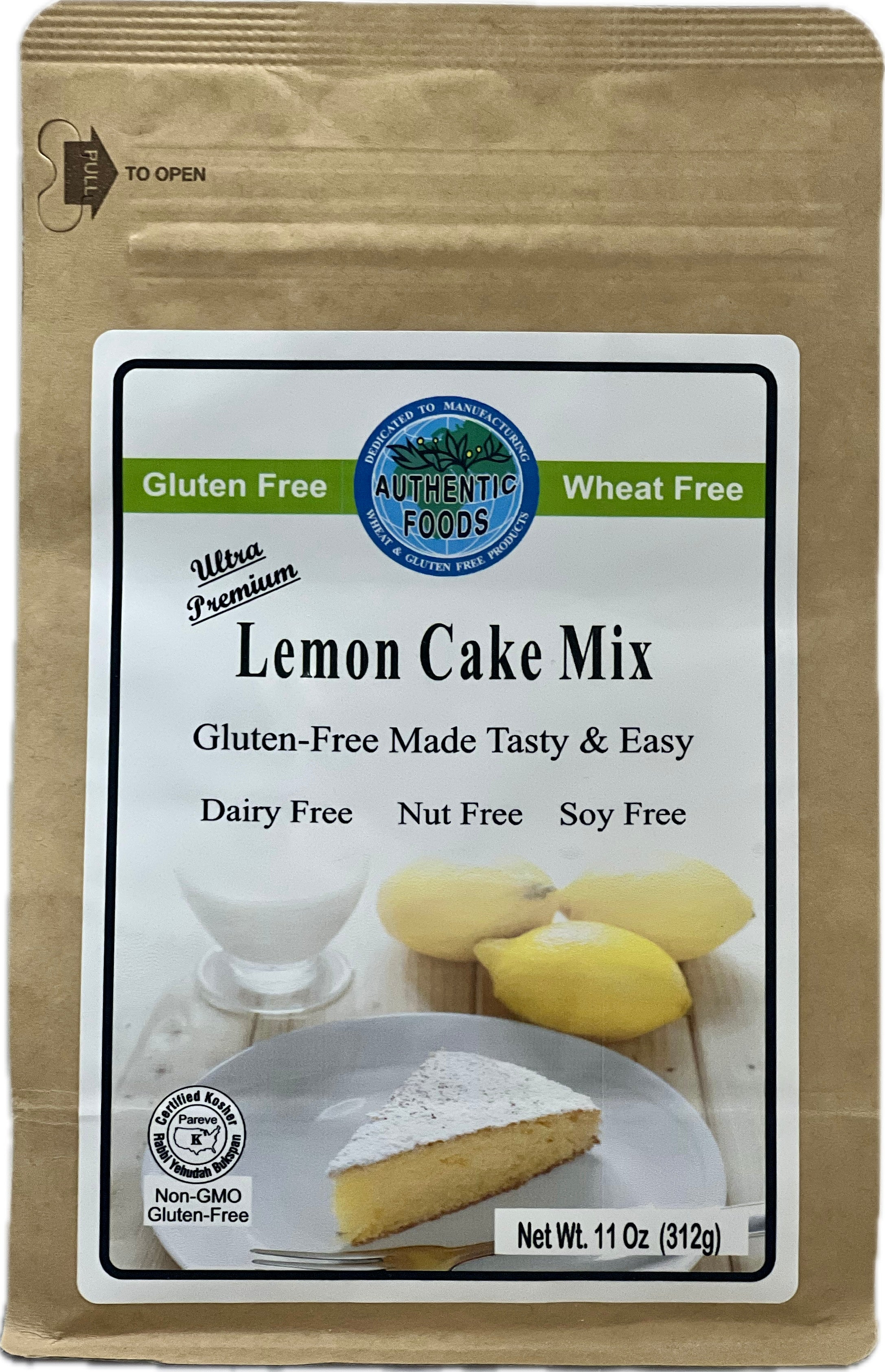 Authentic Foods Gluten Free Lemon Cake Mix | GlutenFreePalace