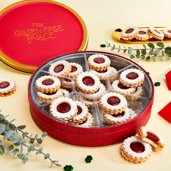 GFP Raspberry Linzer Tart Shortbread Cookies Tin Gift Tray - 3