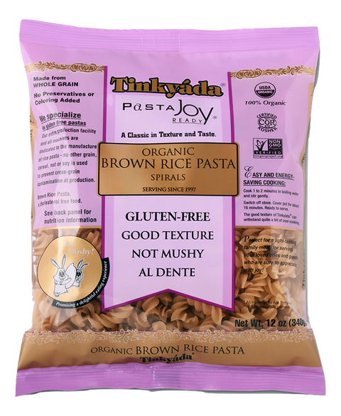 Tinkyada Gluten Free Organic Brown Rice Pasta, Spirals, 12 Oz (Pack of 12)