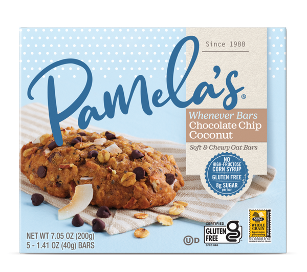 Pamela's Whenever Bars, Oat Chocolate Chip Coconut [6 Pack] - 1