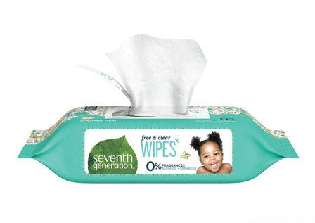 Seventh Generation Free and Clear Baby Wipes - Peel and Reseal Top, 256 Count [Case of 3]