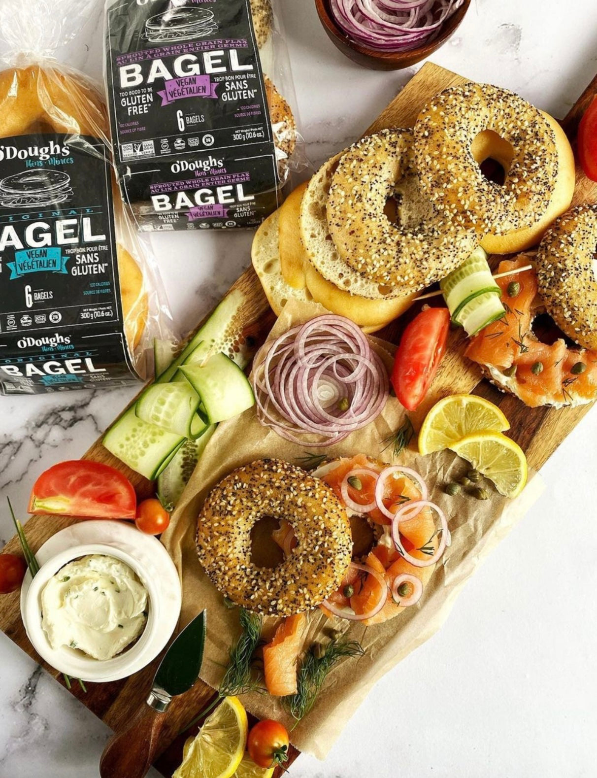 O'Doughs Thins Gluten Free Bagels Sprouted Whole Grain Flax