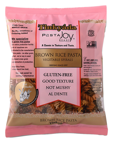 Tinkyada Gluten Free Brown Rice Pasta, Vegetable Spirals, 16 Oz (Pack of 12)