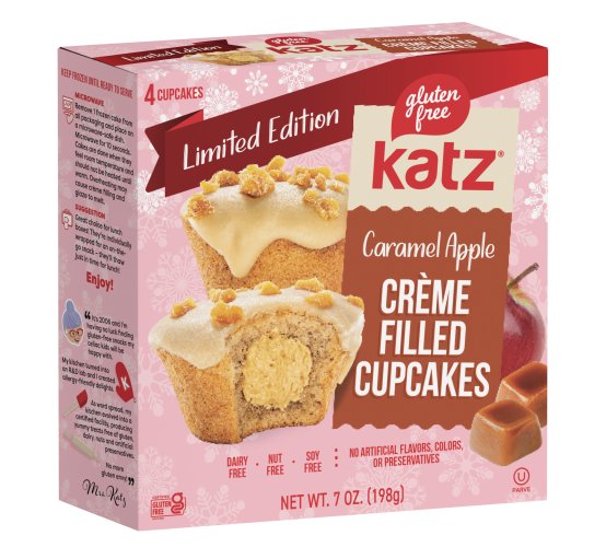 Katz Gluten Free Heavenly Creme Filled Cupcakes, Caramel Apple - 1