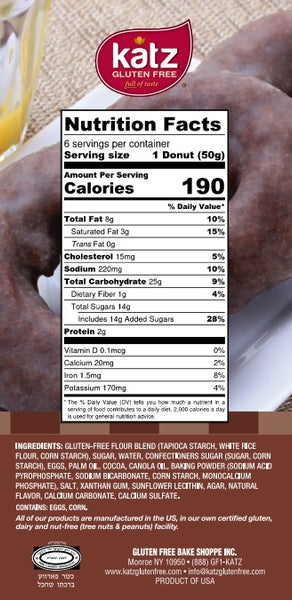 Katz Gluten Free Glazed Chocolate Donuts