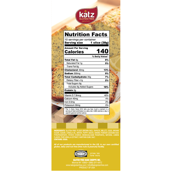 Katz Gluten Free Lemon Poppy Loaf - 2