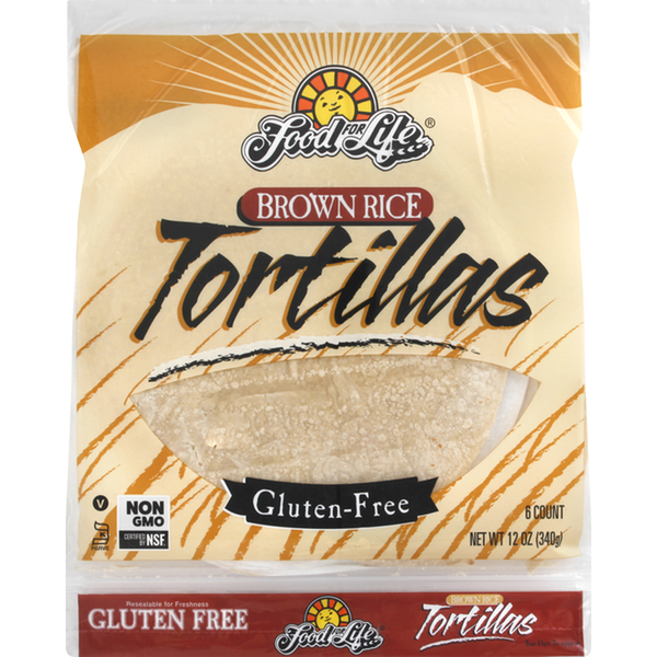 Food For Life Whole Grain Brown Rice Tortillas, 12 Oz (Case of 12) - 1