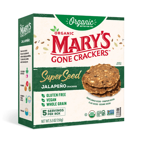 Mary's Gone Crackers, Super Seed Jalapeno (Case of 6)