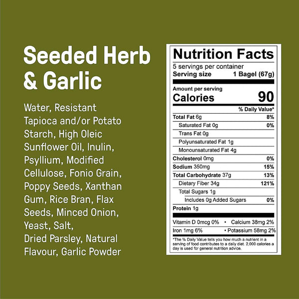 Carbonaut Seeded Herb and Garlic Bagels - 3