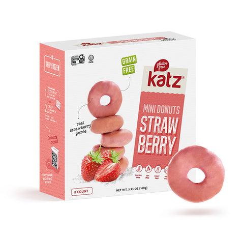Katz Gluten Free Grain Free Mini Donuts, Strawberry