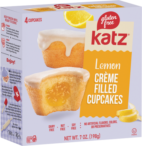 Katz Heavenly Creme Filled Cupcakes, Lemon