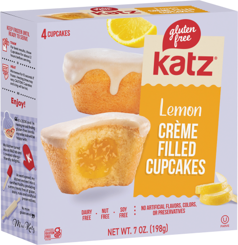 Katz Heavenly Creme Filled Cupcakes, Lemon - 1