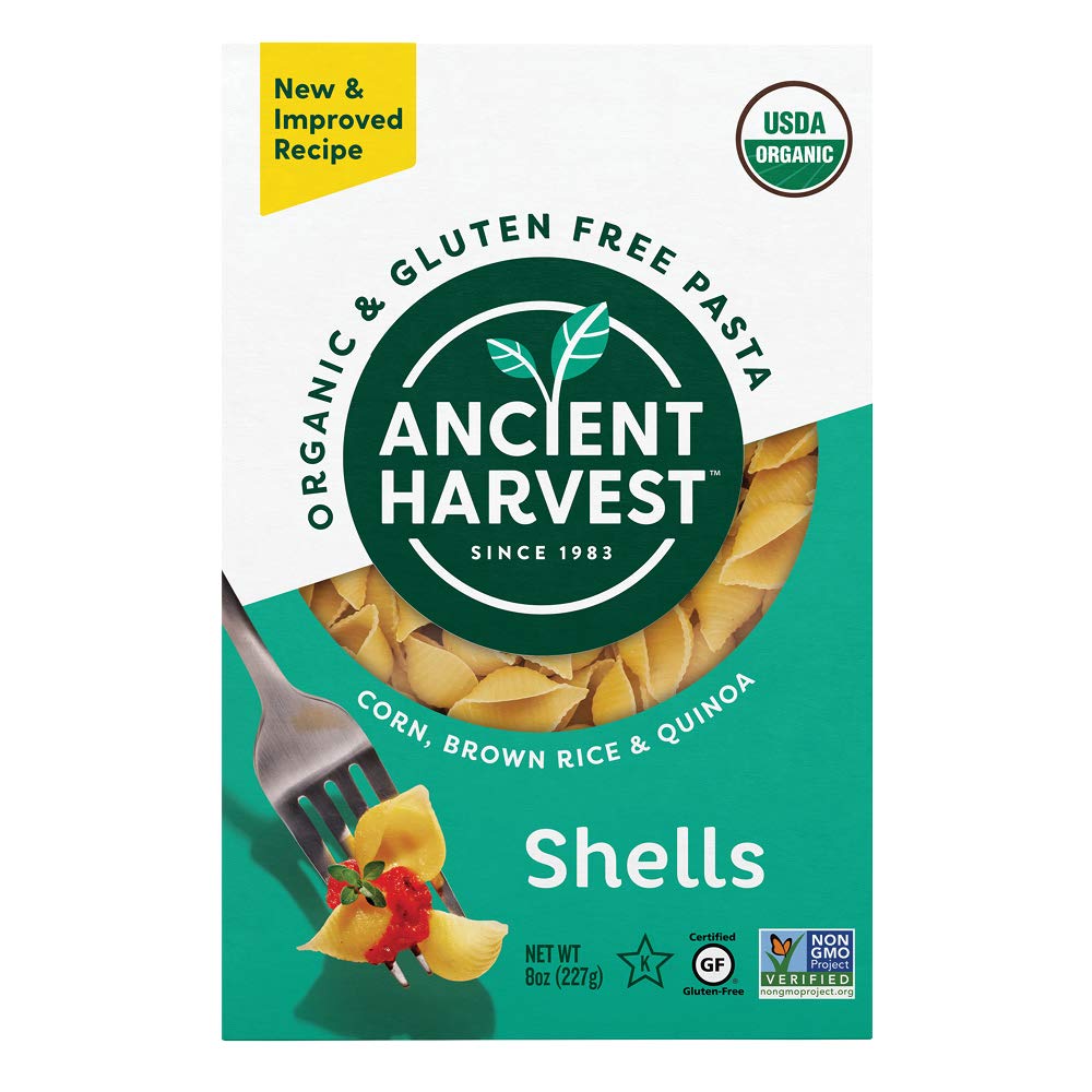 Ancient Harvest Quinoa Organic Pasta, Shells - 8 oz [12 Packs ...