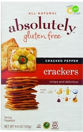 Absolutely Gluten Free Crackers, Cracked Pepper (Case of 12)