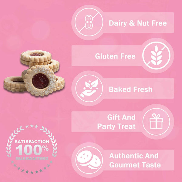 GlutenFreePalace.com Raspberry Linzer Cookies, 6 Ounce - 3
