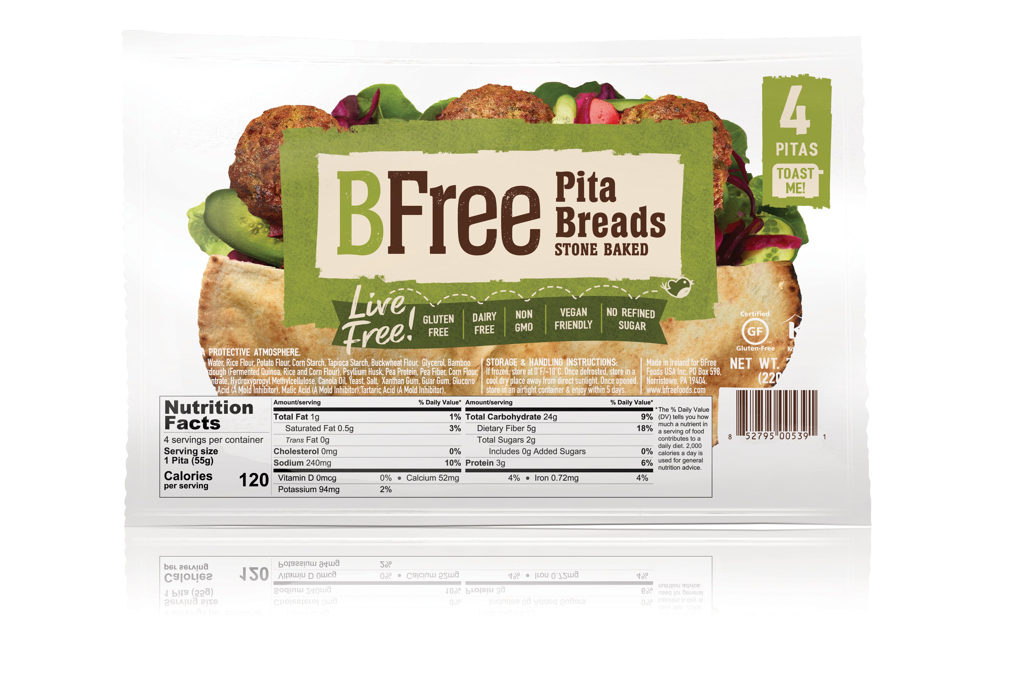 BFree Gluten Free Stone-Baked Pita Breads, 7.76 Ounce