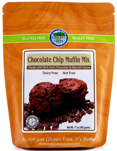 Authentic Foods Gluten Free Chocolate Chip Muffin Mix, 17 Ounce
