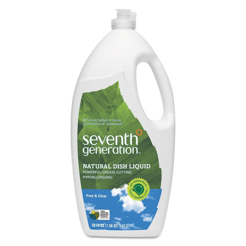 Seventh Generation Natural Dish Liquid, Free & Clear, 50 Oz [Case of 3]