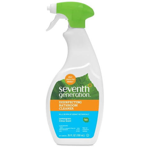 Seventh Generation Disinfecting Bathroom Cleaner, Lemongrass Citrus, 26 Oz