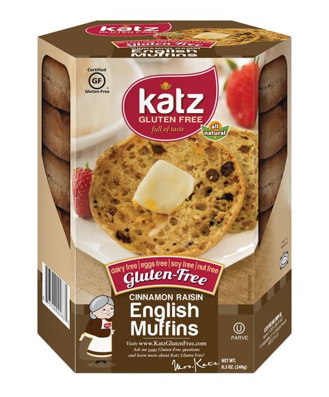 Katz Gluten Free Cinnamon Raisin English Muffins, 8.5 Oz
