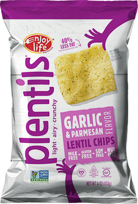 Enjoy Life Gluten Free Plentil Chips, Garlic & Parmesan, 4 Oz Bag (12 Pack)