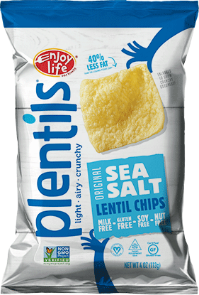 Enjoy Life Gluten Free Plentil Chips, Light Sea Salt, 4 Oz Bag (12 Pack)