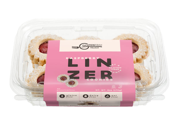 GlutenFreePalace.com Raspberry Linzer Cookies, 6 Ounce - 1