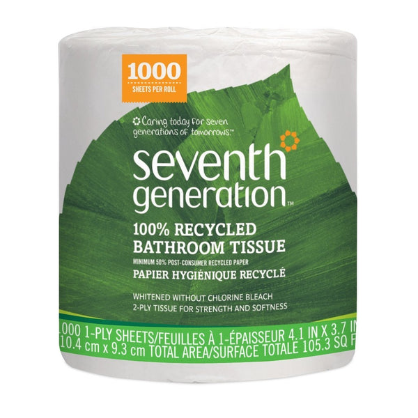 Seventh Generation 100% Recycled Bathroom Tissue, 1-Ply, 1000 Sheets per Roll (Pack of 60 rolls) - 1