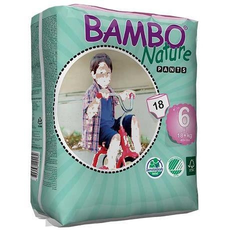 Bambo Nature Eco Friendly Training Pants for Sensitive Skin - Size 6 [40+ lbs], 20 Count [5 Pack] 